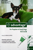 Advantage Flea Control Green Box For Puppies And Dogs Up To 4kg 6 Pack 