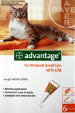 Advantage Flea Control Orange Box For Kittens And Cats Up To 4kg 6 Pack 