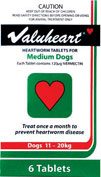 Heartgard Heartworm Prevention For Dogs 11 to 20kg 6 Pack 